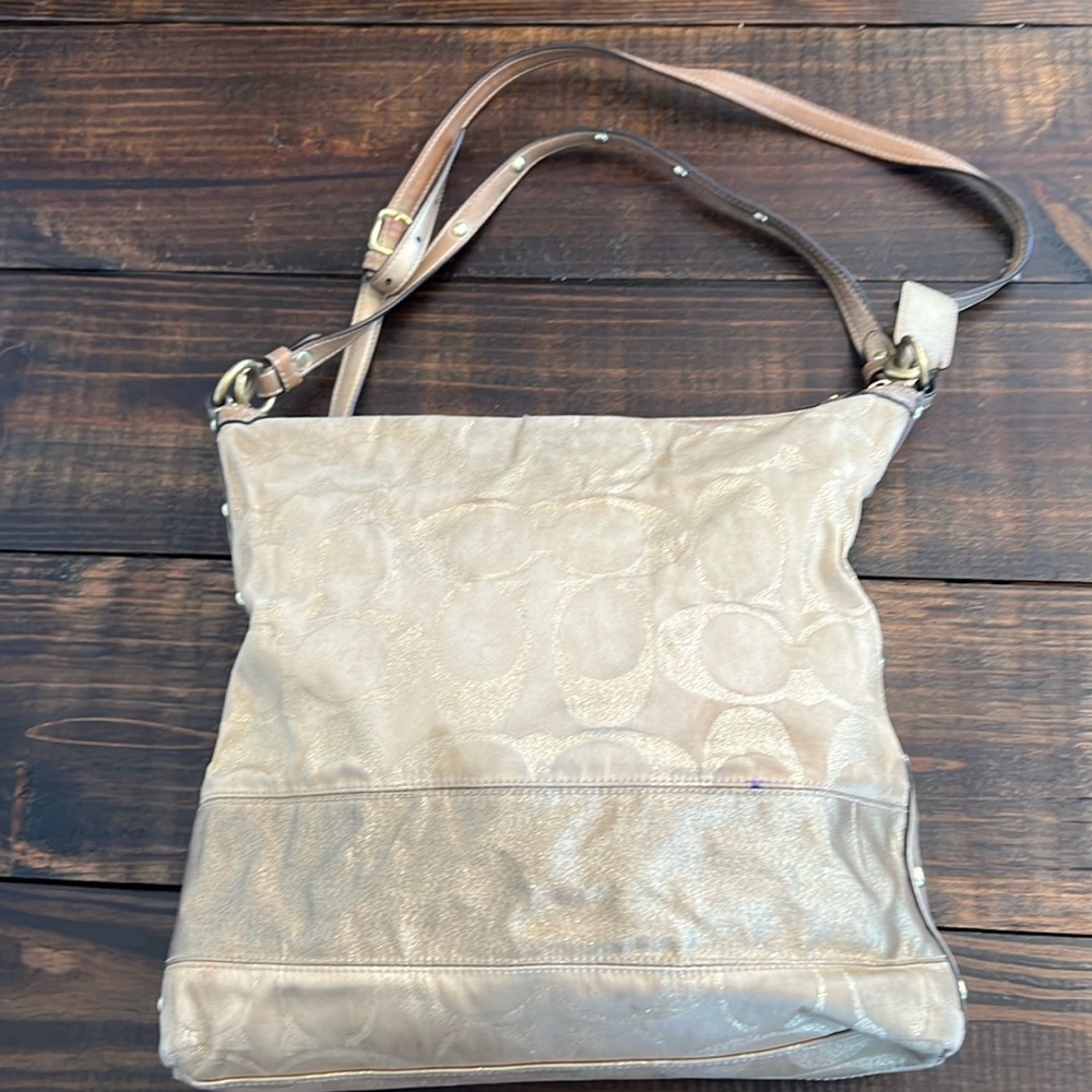 Coach gold shoulder bag